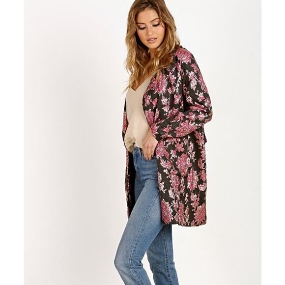 NWT For Love and Lemons - Luella Laying Coat Oversized Metallic Jacket - Size S - Picture 2 of 6